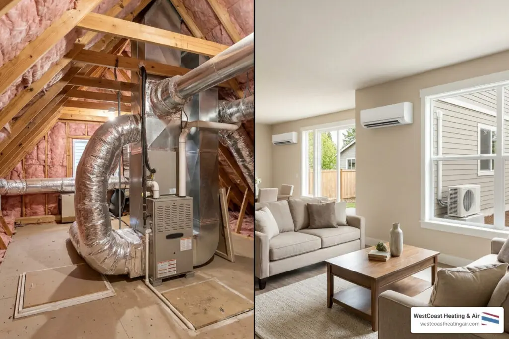 central hvac vs ductless system comparison