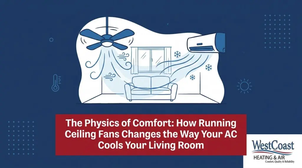 The Physics of Comfort: How Running Ceiling Fans Changes the Way Your AC Cools Your Living Room — featured image
